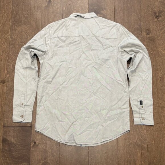 Bench Men's Light Gray Long Sleeve Collared Casual Button Up Shirt, Size Medium - Picture 2 of 6